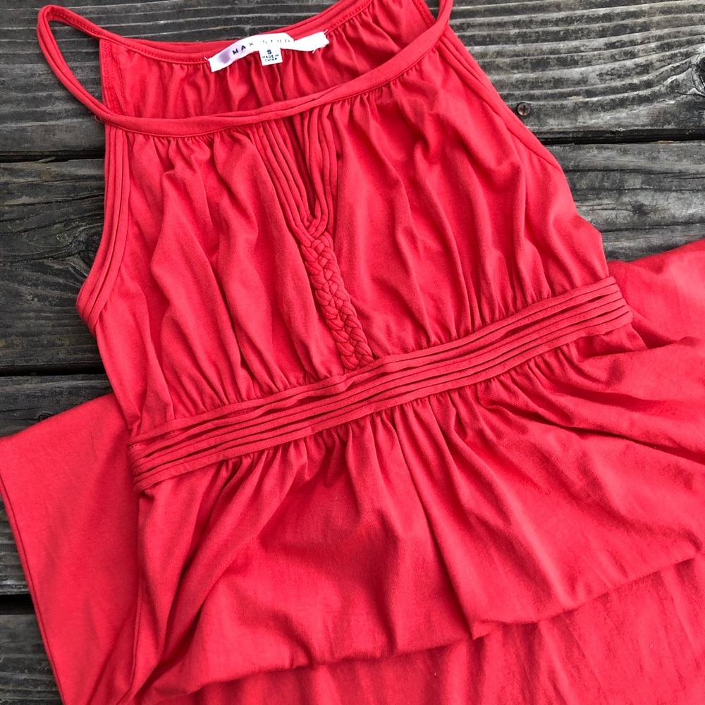 Persimmon colored maxi dress